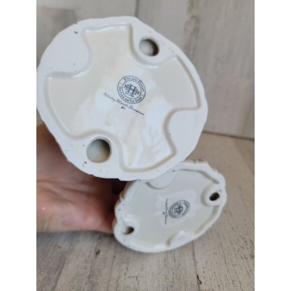 Fitz Floyd wintry Woods candle stick deer snowman holder set reindeer - Picture 8 of 9